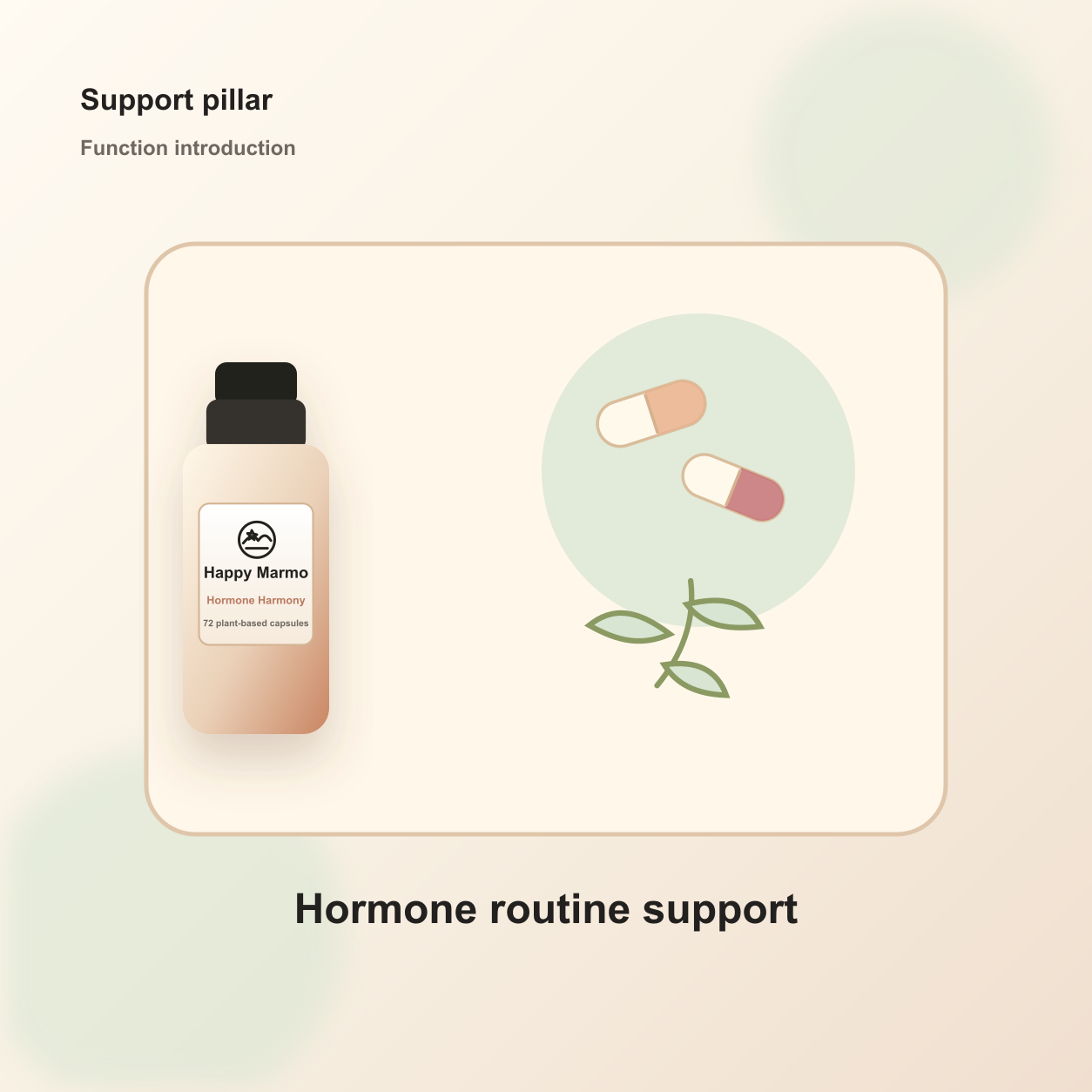 Happy Marmo function card for Hormone routine support