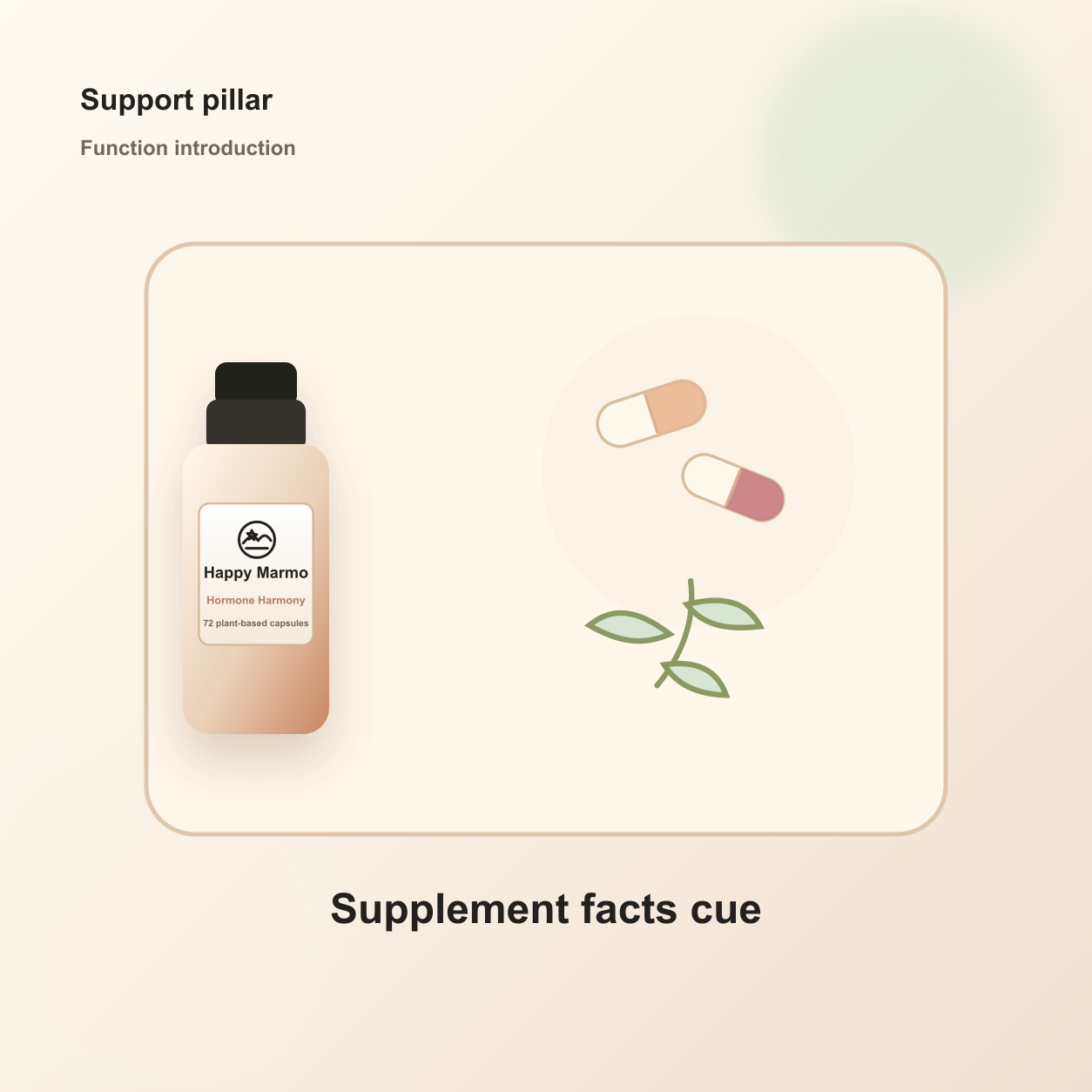 Happy Marmo supplement facts concept image